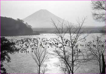 精進湖と富士