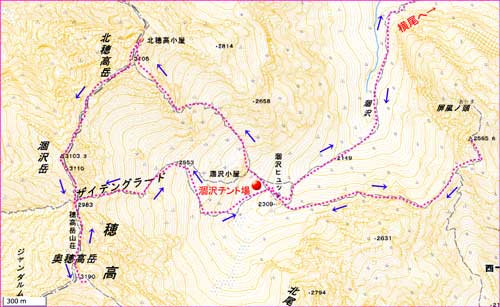 涸沢地図