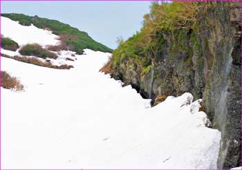 屏風岩雪渓