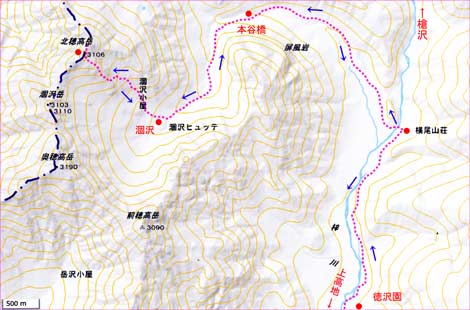 北穂高地図