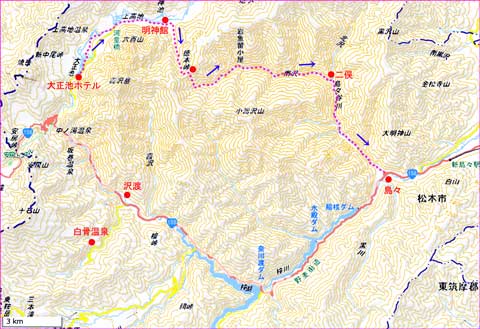 徳本峠地図