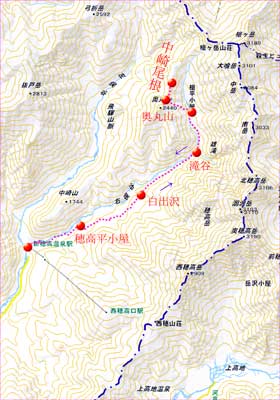 中崎尾根地図