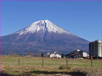 朝霧の富士