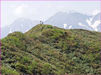 登山者が