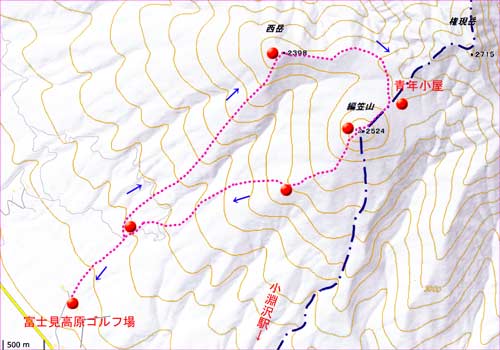 編笠山地図