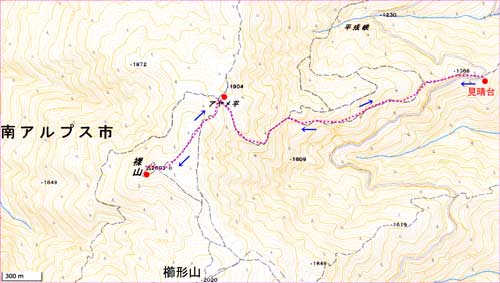櫛形山地図