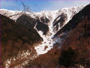 農鳥岳雪稜