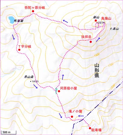 鳥海山地図