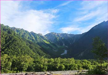 穂高連峰のぞむ