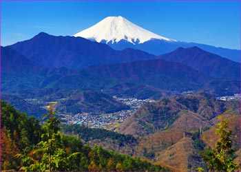 天狗岩より春富士展望