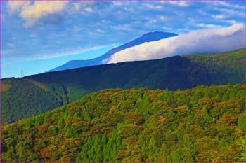 三国峠へに富士が