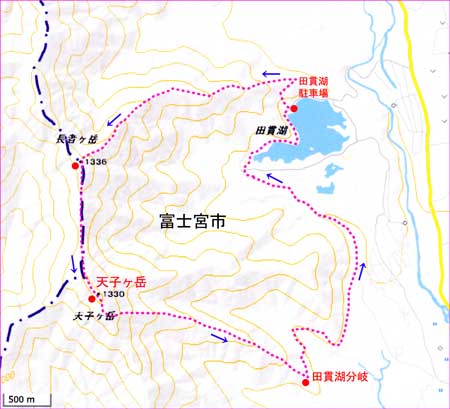 天子山塊地図