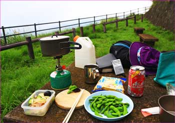 展望所で昼餉