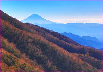 黄昏の秋富士