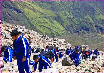 中学生集団登山