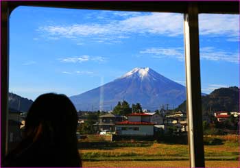 富士急行線から富士山