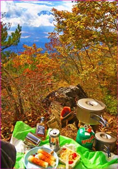 鹿留山山中で昼餉