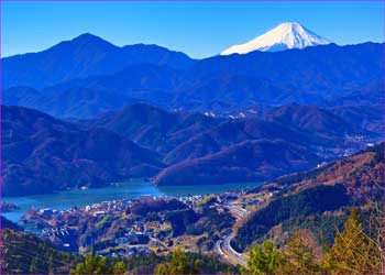 富士山と相模湖展望