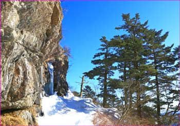 屏風岩雪道