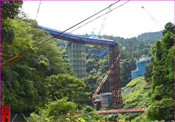 皆瀬川の工事現場