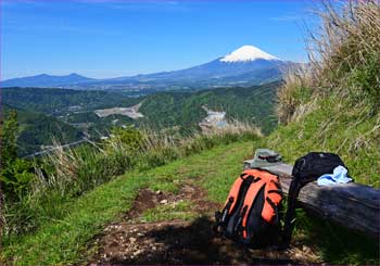 富士を見ながら