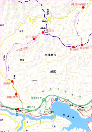 陣馬山地図