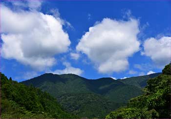 檜岳山稜に雲が