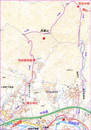 百蔵山地図