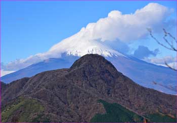 富士には雲が