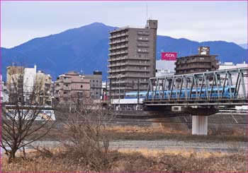 河川敷で