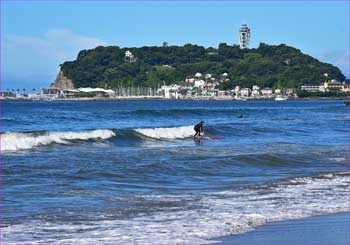 七里ヶ浜にて