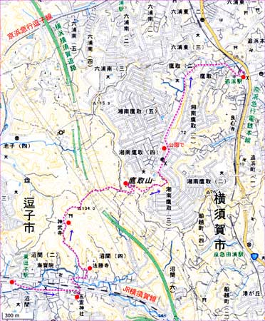 鷹取山地図