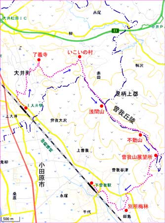 曽我丘陵地図