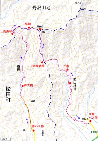 鍋割山地図