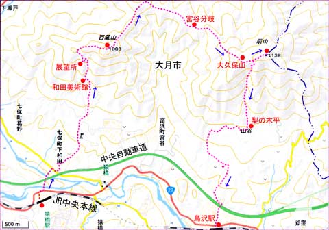 百蔵山地図