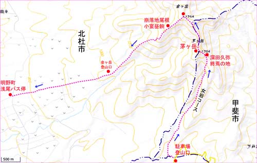 茅ヶ岳地図