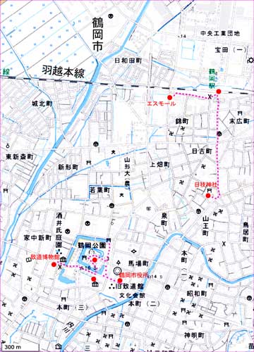 鶴岡市地図