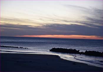 湯野浜の夕暮れ