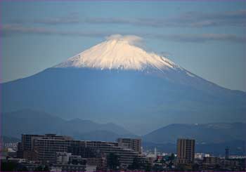 新雪の富士