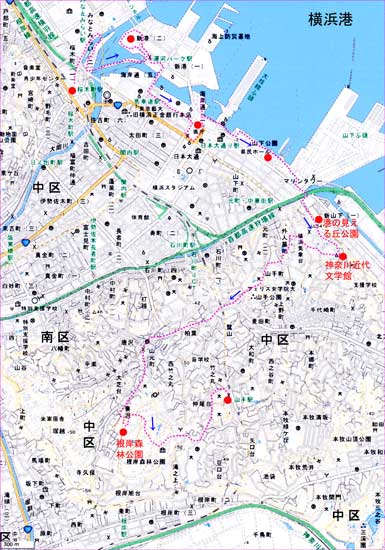 横浜中区の地図
