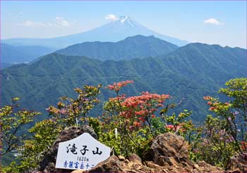 山頂で