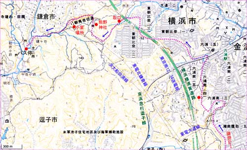 朝比奈切通地図