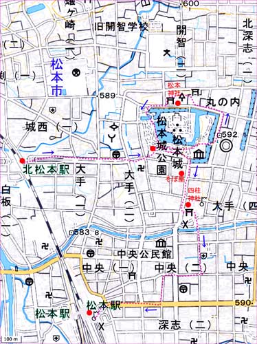 松本城地図