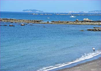 大浜海岸から江ノ島遠望