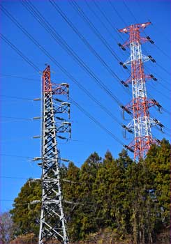 酒匂川線と明神線鉄塔