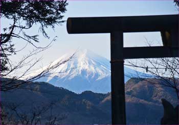 神社から富士